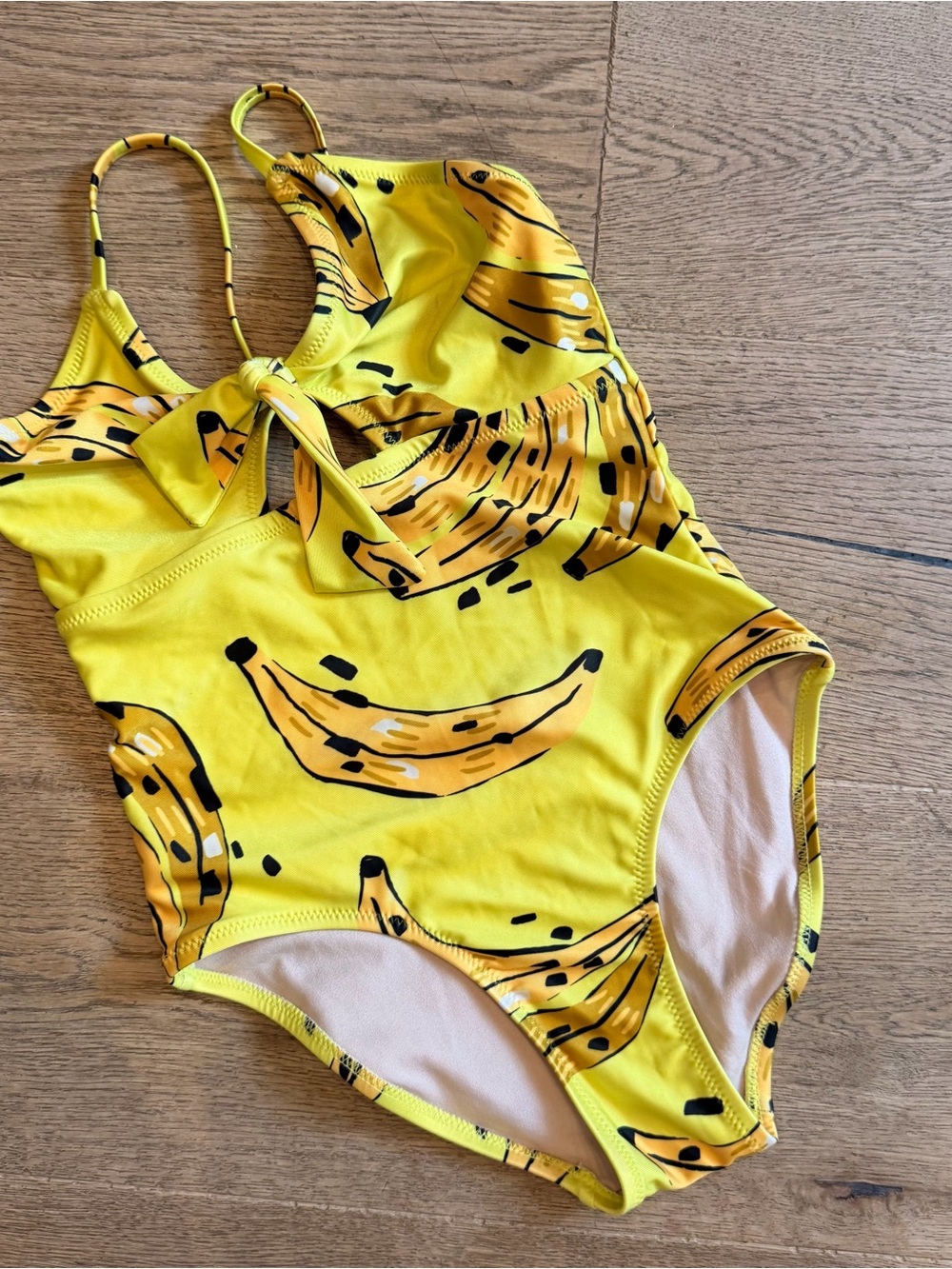TEA Yellow Banana Print One-Piece Swimsuit